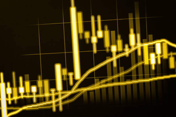 istock Stock market indicator and financial data view from LED. Double 641609976