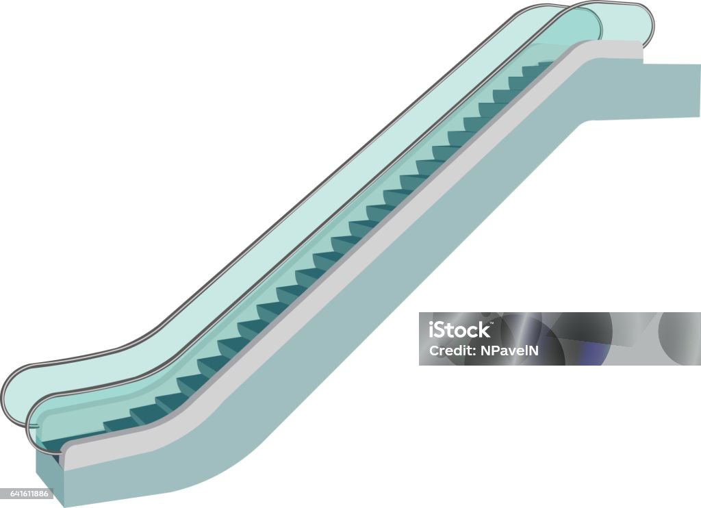 Print Escalator vector illustration isolated on a white background Escalator stock vector