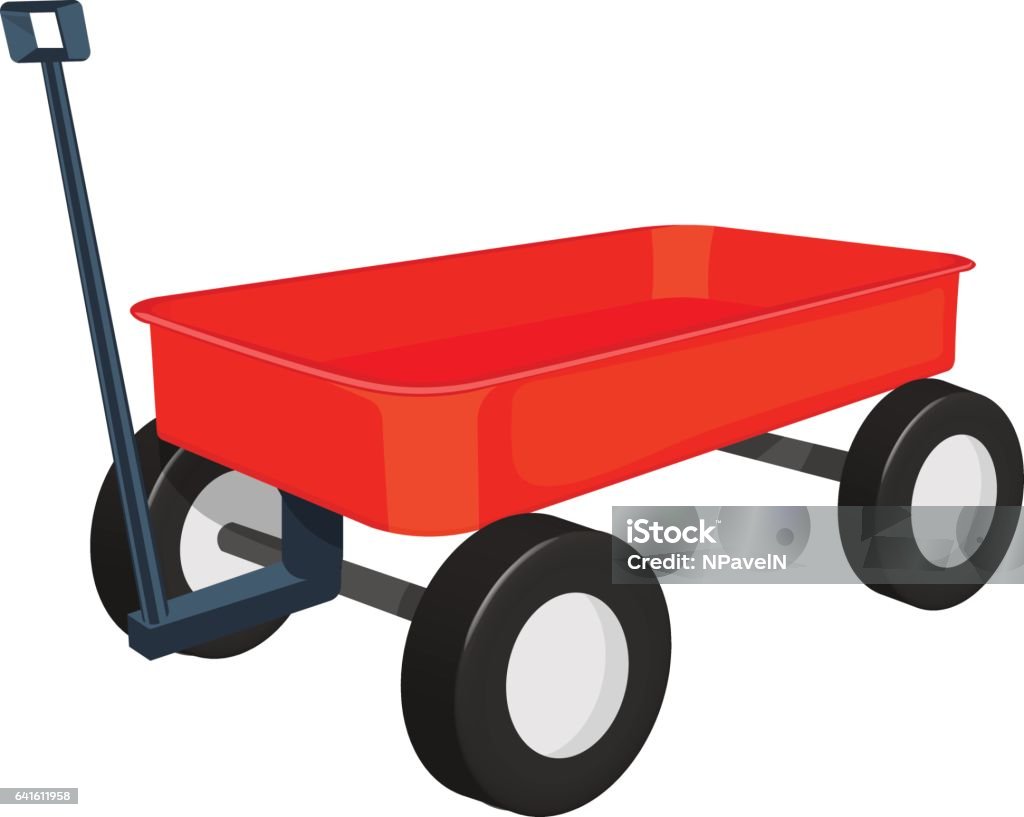 illustration de vecteur de wagon rouge isolé sur fond blanc - clipart vectoriel de Chariots et charrettes libre de droits