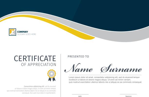 Vector template for certificate or  diploma Vector template for certificate or diploma certificate templates stock illustrations