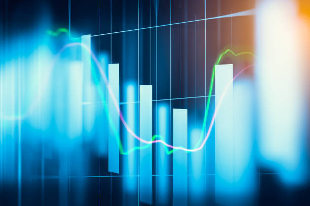 istock Stock market indicator and financial data view from LED. Double 641615432