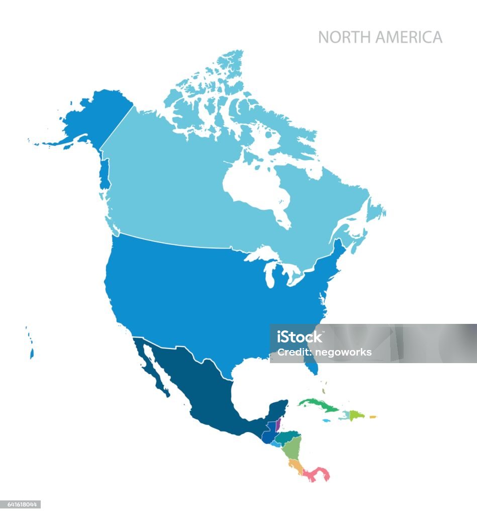 Map of North America Map of North America. Vector. Map stock vector