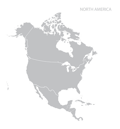 Map of North America. Vector.