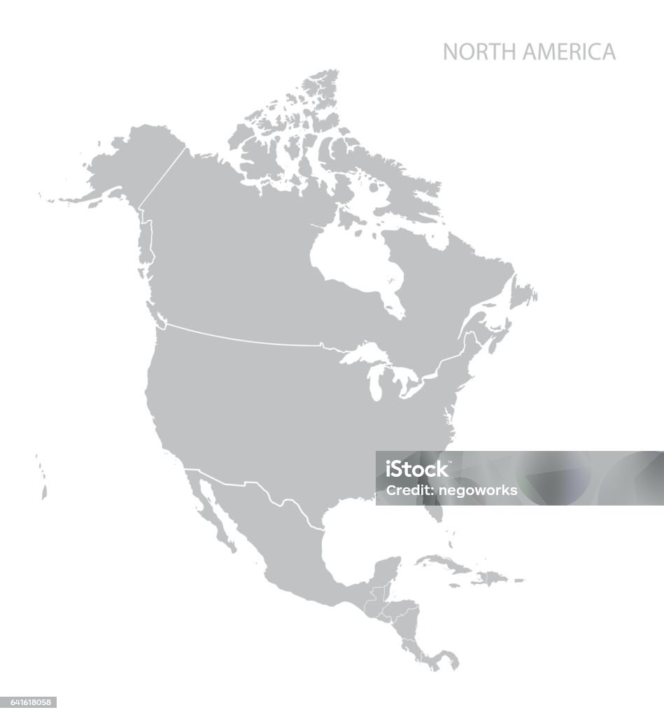 北美地圖 - 免版稅地圖圖庫向量圖形