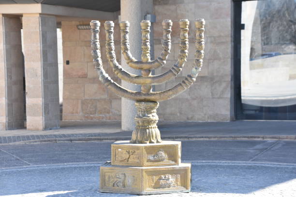 istock Sculpture of the Knessets Menorah in Jerusalem 641620234
