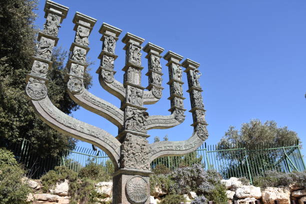 istock Sculpture of the Knessets Menorah in Jerusalem 641620258