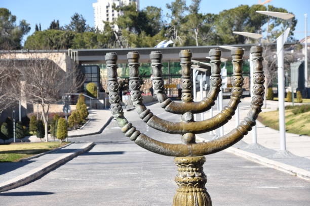 istock Sculpture of the Knessets Menorah in Jerusalem 641620284