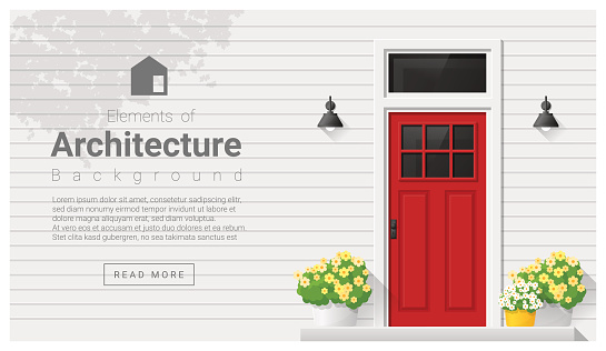 Elements of architecture , front door background , vector ,illustration