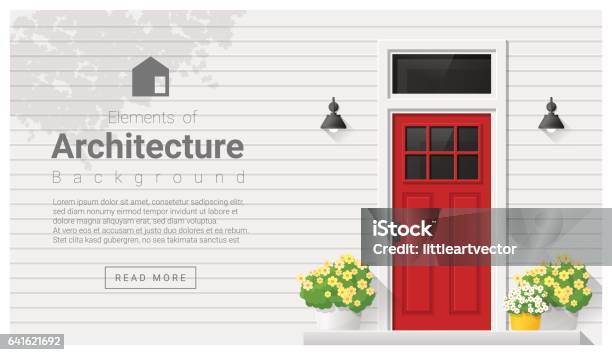 Elements Of Architecture Front Door Background Vector Illustration Stock Illustration - Download Image Now