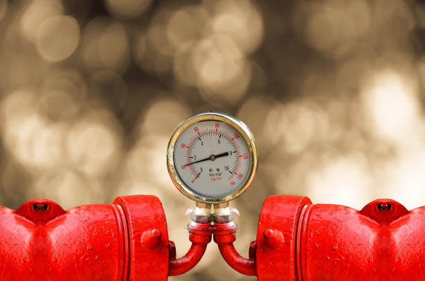 istock Circular industrial pressure gauges 641623490