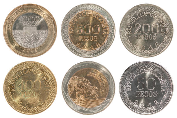 istock Colombia pesos coin full set 641624652