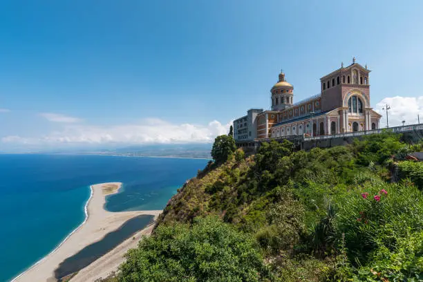 The famous sanctuary and the beach in Tindari, Sicily