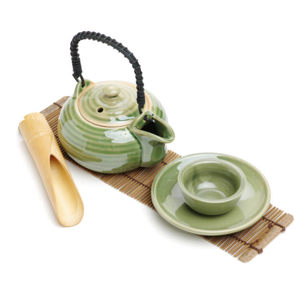 Set of chinese tea isolated on white background