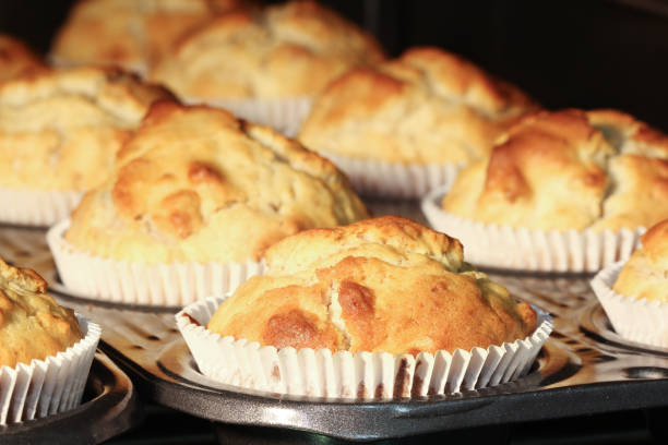 istock Muffins being baked in the oven 641632260
