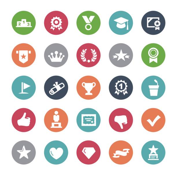 Social Achievement Icons - Bijou Series Social Achievement Icons sport torch stock illustrations