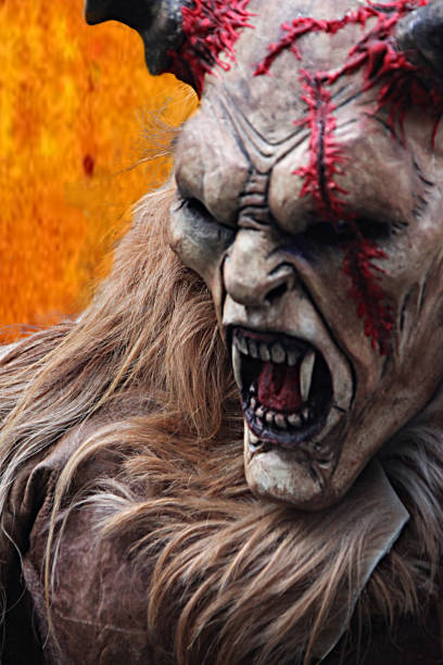 istock Monster mask during Santa Klaus parade 641634592