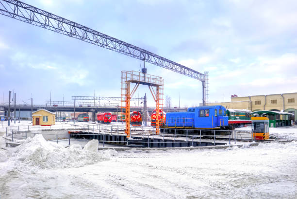 istock Railway locomotive depot 641638518