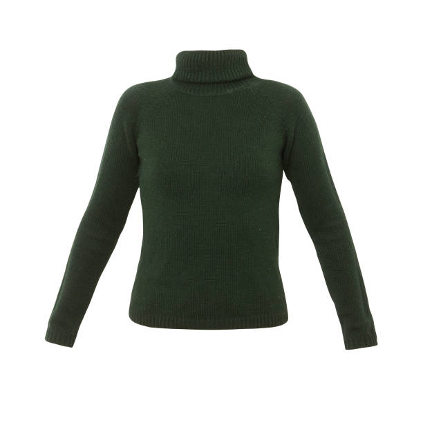 istock Women's green knitted sweater isolated on white 641638528