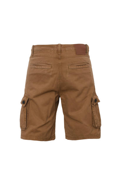 istock Men's brown shorts isolated on white 641638564