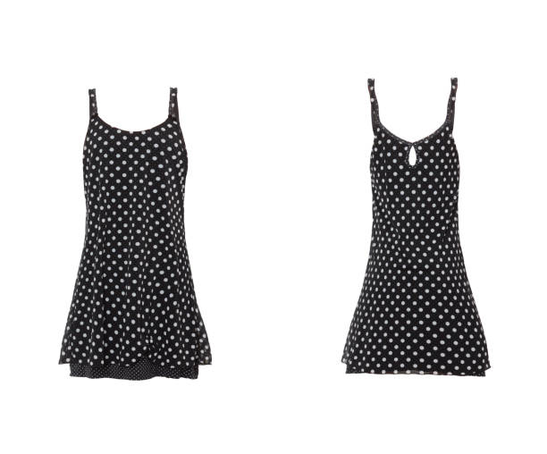 istock Black polka dot sundress isolated on white 641638776