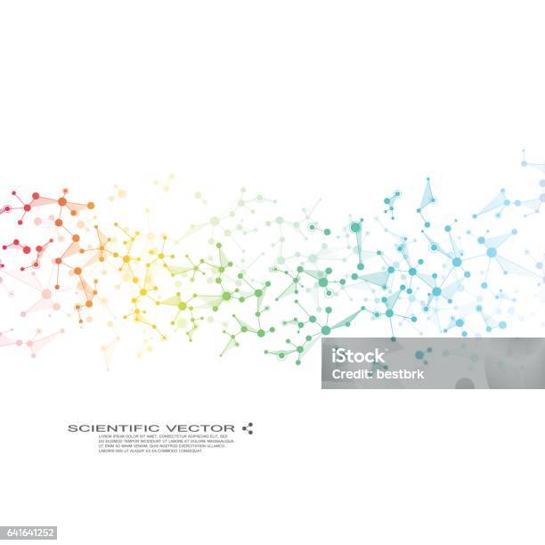 Vetores de Molécula Dna E Neurônios Vetor Estrutura Molecular Linhas Conectadas Com Pontos Genética De Compostos Químicos Química Medicina Ciência Conceito De Tecnologia Abstrato Geométrico e mais imagens de Química