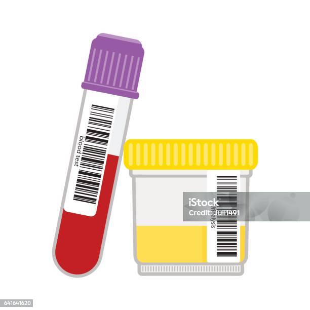Prélèvements Durine Et De Sang Vecteurs libres de droits et plus d'images vectorielles de Sang - Sang, Laboratoire, Prélèvement médical