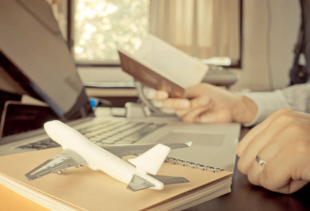 istock Travel Agency is booking Air ticket for customer 641649082