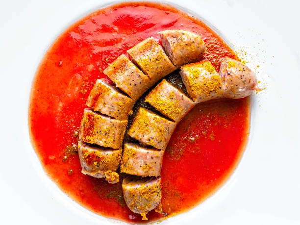 tedesco currywurst - currywurst foto e immagini stock