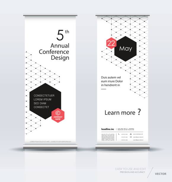 Vertical banner design Vertical banner design, brochure, flyer, vertical poster template, vector x-banner and street business flag-banner. chin ups stock illustrations