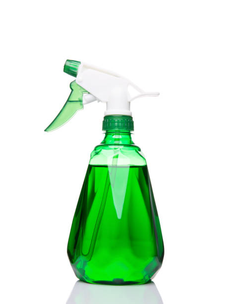 istock Spray bottle green color 641658166