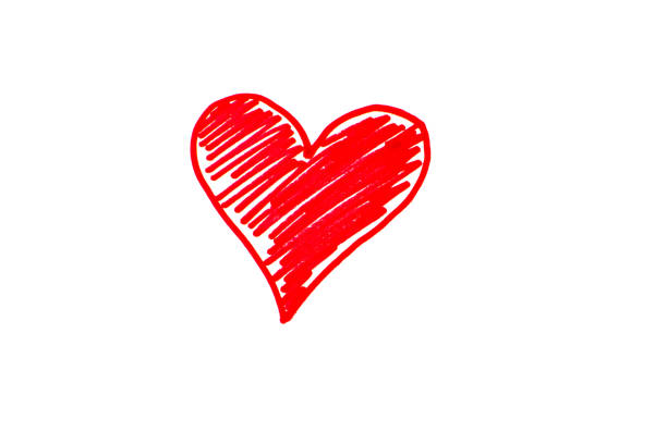 istock Sketch of Red Heart on White Background 641658442