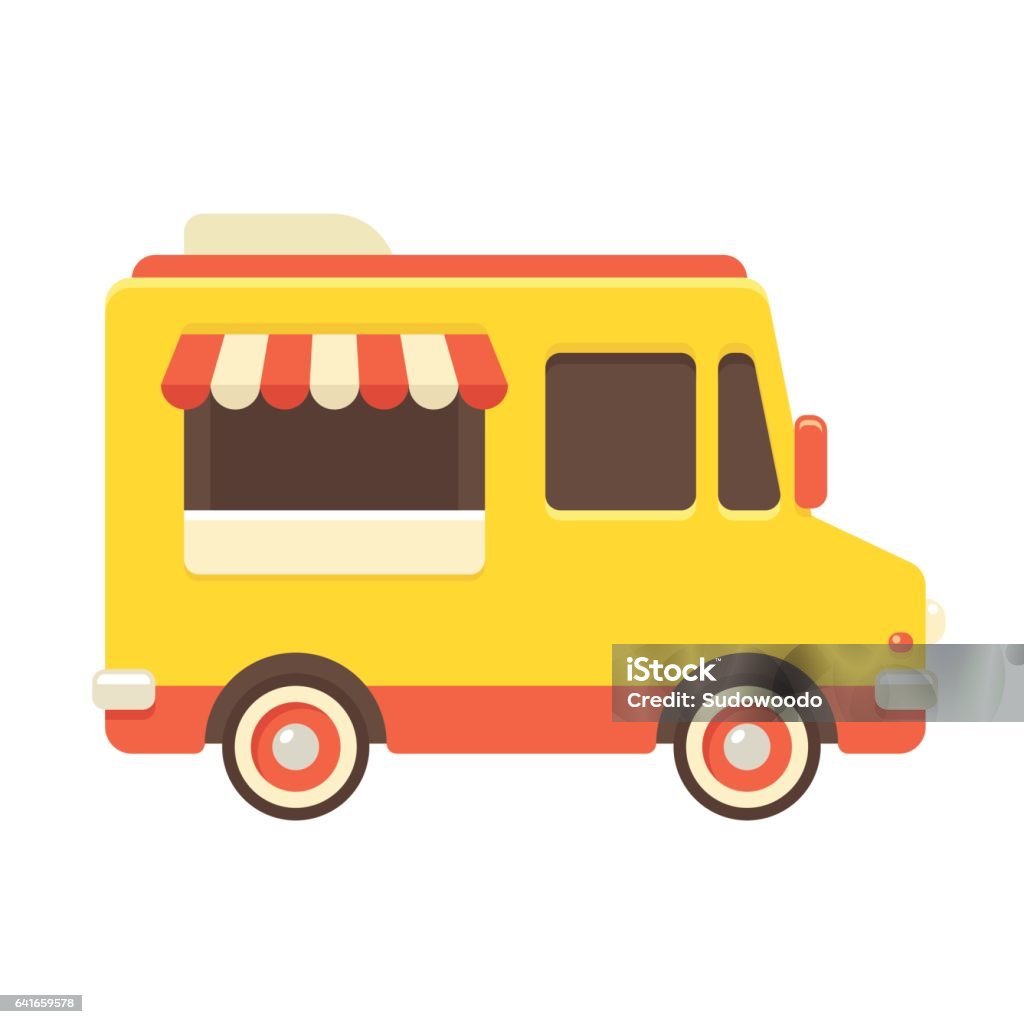 Food Truck Illustration Stock Illustration - Download Image Now - Food Truck,  Cartoon, Delivery Van - iStock