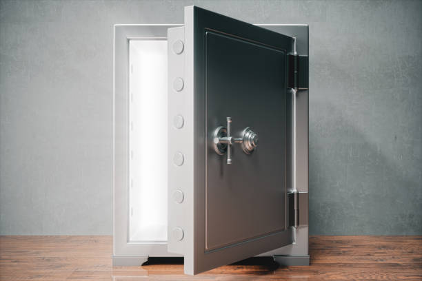 Open Safe With Light Open vault with light. safe stock pictures, royalty-free photos & images