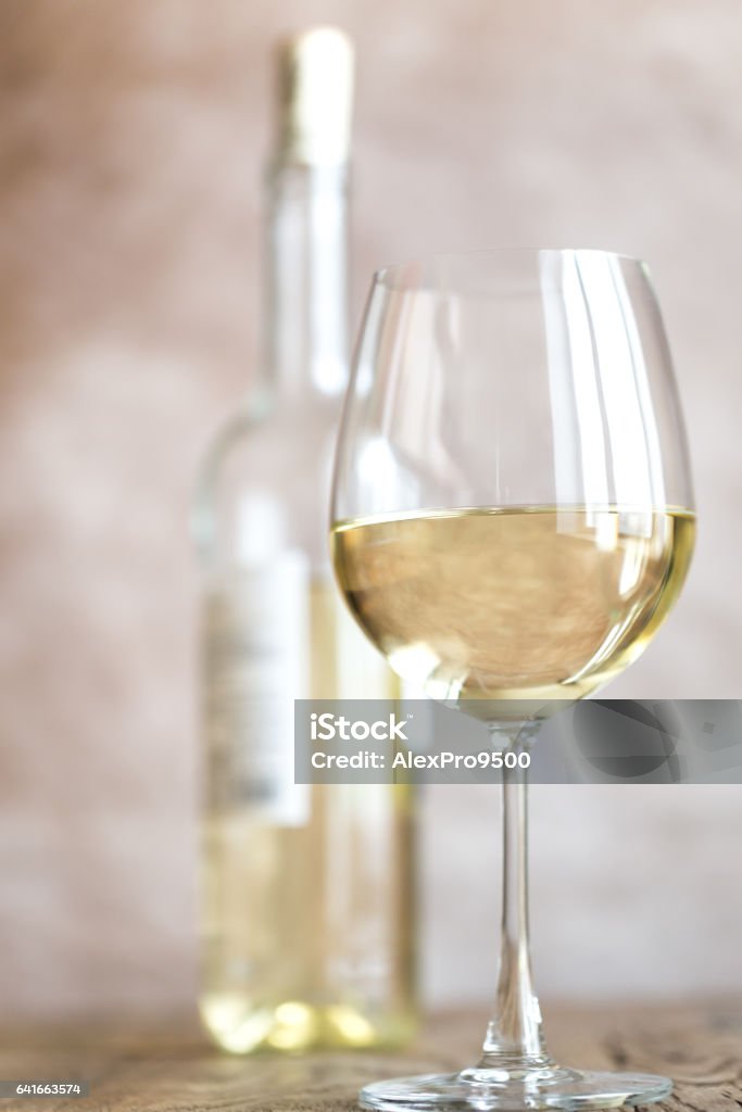Glass of white wine Pinot Grigio - Wine Stock Photo