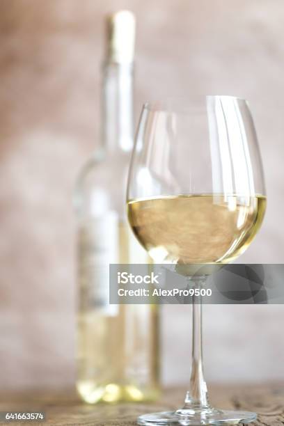 Glass Of White Wine Stock Photo - Download Image Now - Pinot Grigio - Wine, Chablis Wine, Food and Drink