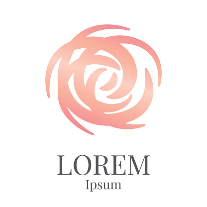 rose vector logo design template, minimal petal beauty icon, salon floral abstract sign, vector illustration