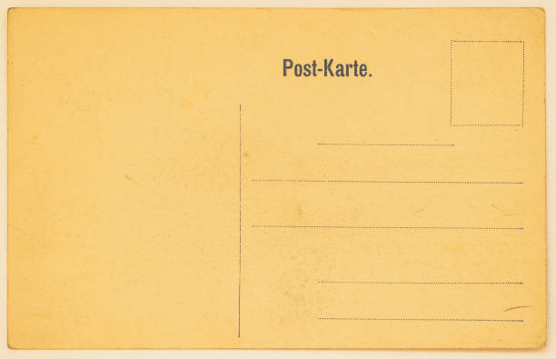 istock Old postal card for placing messages and addresses. Backside. Paper texture. With place your text, background use 641676452
