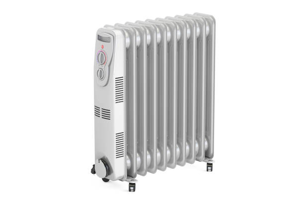 istock Electric oil heater, 3D rendering 641679792