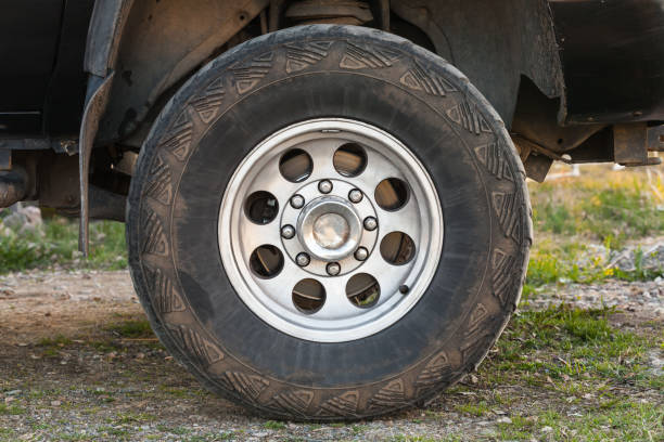 istock SUV car wheel on dirty rural road 641679918