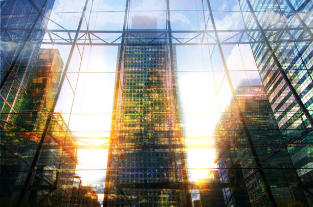 istock Skyscrapers, City of London. Multiple exposure 641680404