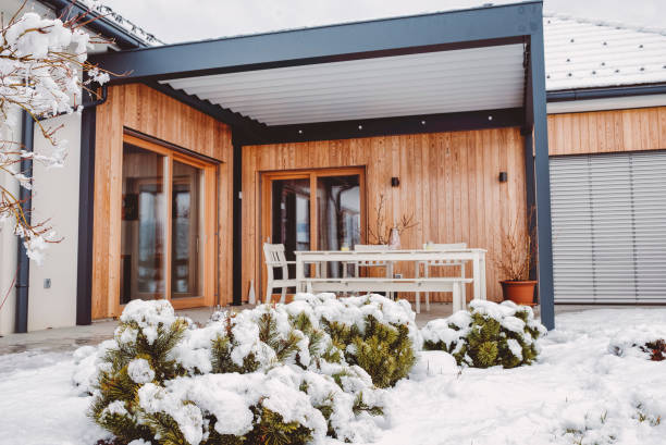istock Holiday Villa in the winter 641680458