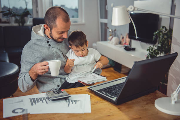 istock Father and son at home 641682170