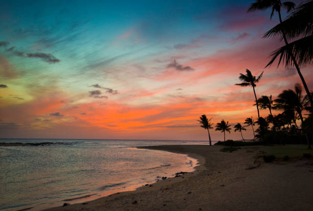 istock Hawaiian Sunset at Poipu Beach Kauai 641684386