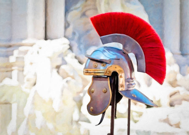 로마 검 투사 헬멧 - centurion roman warrior coliseum 뉴스 사진 이미지