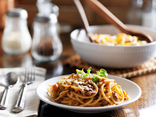 istock spaghetti dinner with beef, parmesan and oregano 641693894