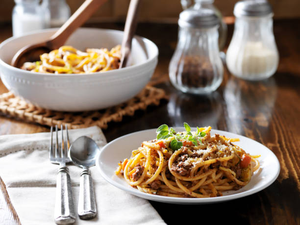 istock spaghetti dinner with beef, parmesan and oregano 641693900