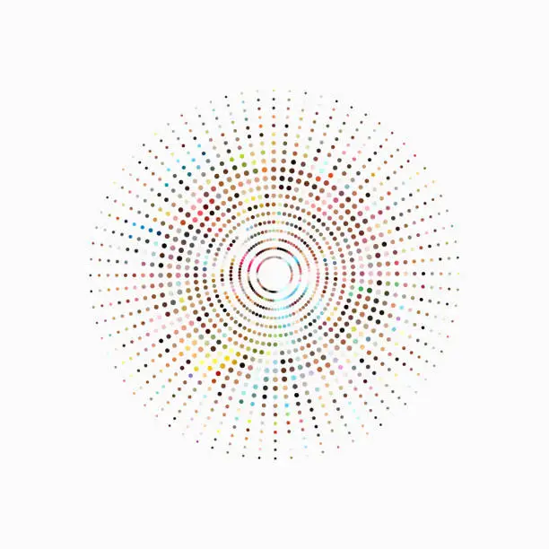 Vector illustration of colorful dots circle pattern