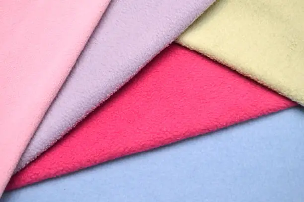 Colored fleece fabric background, pile fleece fabric