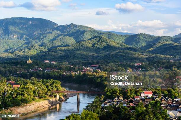 Top View Of Luang Prabang Laos Stock Photo - Download Image Now - Above, Aerial View, Architecture