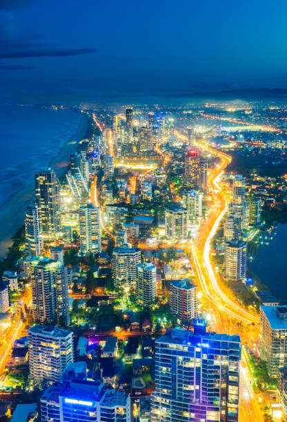istock Modern buildings in Gold Coast during sunset 641704328